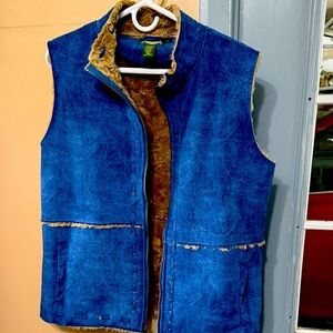 Cabelas Patina Women’s Shearling Vest Size XL Faux Suede Sherpa Lining